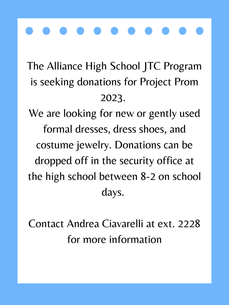 JTC Project Prom Donation Info