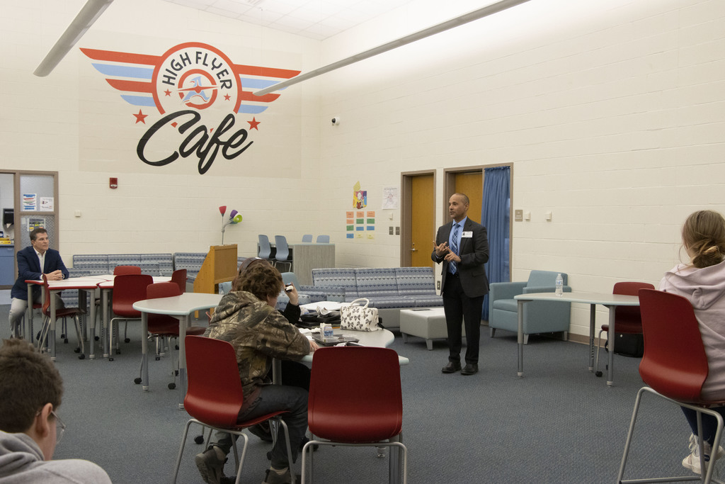 Students at AMS Career Cafe