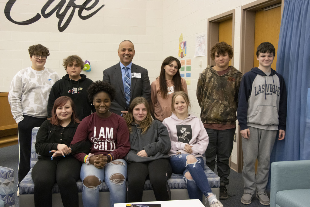Students at AMS Career Cafe